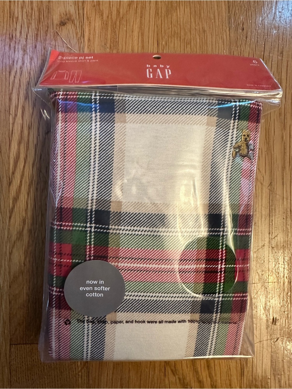 GAP Baby Plaid Cotton Sheet Set in Red, Green, Navy & Cream